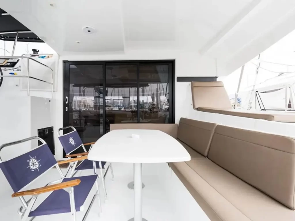 lagoon-42-outside-table-yacht-charter-cruise-paros-naxos