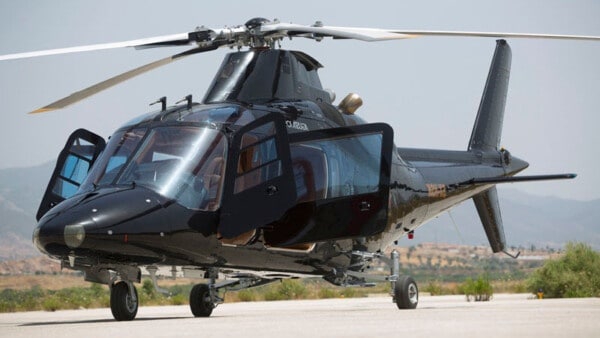 helicopter in Paros. Helicopter transfers in the Aegean.